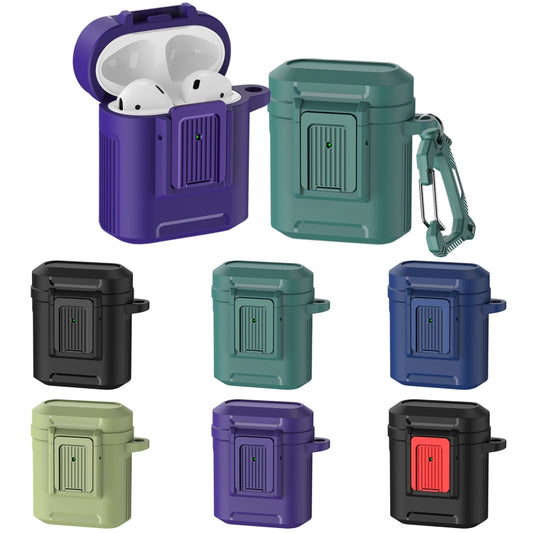 For AirPods 1 / 2 Earphone TPU + PC Protective Case(Purple) by buy2fix