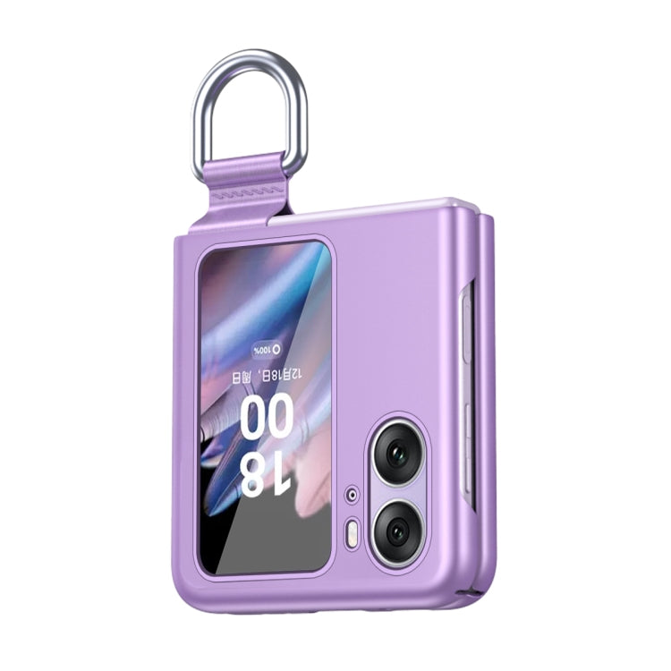 For OPPO Find N2 Flip Skin Feel Ultra-thin Ring Buckle Shockproof Phone Case(Purple) - OPPO Cases by buy2fix | Online Shopping UK | buy2fix