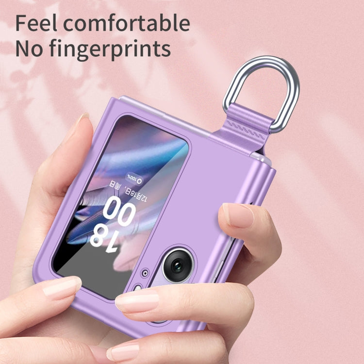 For OPPO Find N2 Flip Skin Feel Ultra-thin Ring Buckle Shockproof Phone Case(Purple) - OPPO Cases by buy2fix | Online Shopping UK | buy2fix