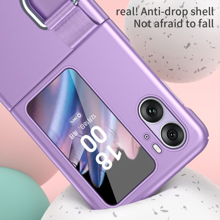 For OPPO Find N2 Flip Skin Feel Ultra-thin Ring Buckle Shockproof Phone Case(Purple) - OPPO Cases by buy2fix | Online Shopping UK | buy2fix