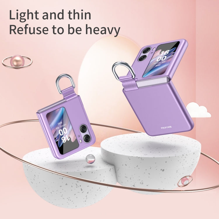 For OPPO Find N2 Flip Skin Feel Ultra-thin Ring Buckle Shockproof Phone Case(Purple) - OPPO Cases by buy2fix | Online Shopping UK | buy2fix