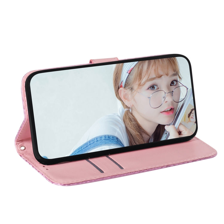 For OPPO Reno8 T 4G Colorful Magnetic Buckle Leather Phone Case(Pink) by buy2fix