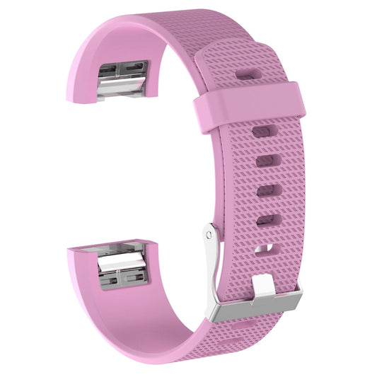 For Fitbit Charge 2 Common Texture Silicone Watch Band with Buckle, Size:S(Pink) by buy2fix