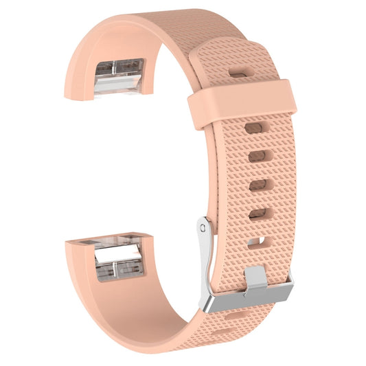 For Fitbit Charge 2 Common Texture Silicone Watch Band with Buckle, Size:S(Khaki) by buy2fix