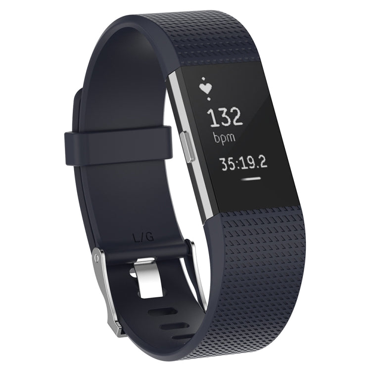 For Fitbit Charge 2 Common Texture Silicone Watch Band with Buckle, Size:S(Light Purple) - Watch Bands by buy2fix | Online Shopping UK | buy2fix