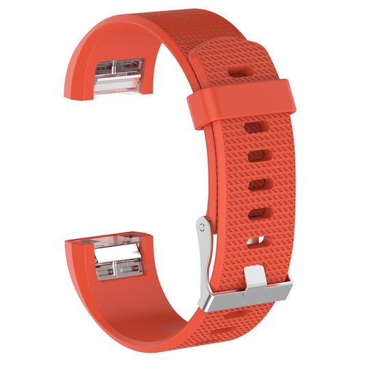 For Fitbit Charge 2 Common Texture Silicone Watch Band with Buckle, Size:L(Red) by buy2fix