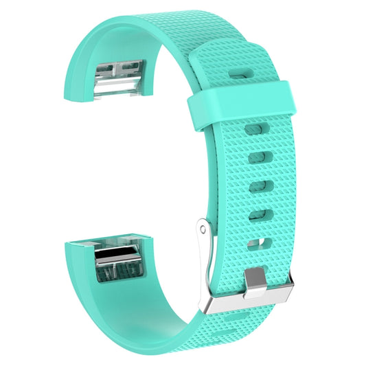 For Fitbit Charge 2 Common Texture Silicone Watch Band with Buckle, Size:L(Lake Blue) by buy2fix