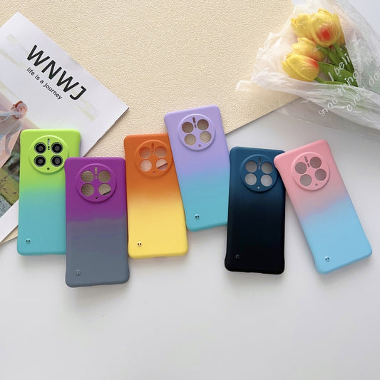 For Huawei P50 Pro Frameless Skin Feel Gradient Phone Case(Green Blue) by buy2fix