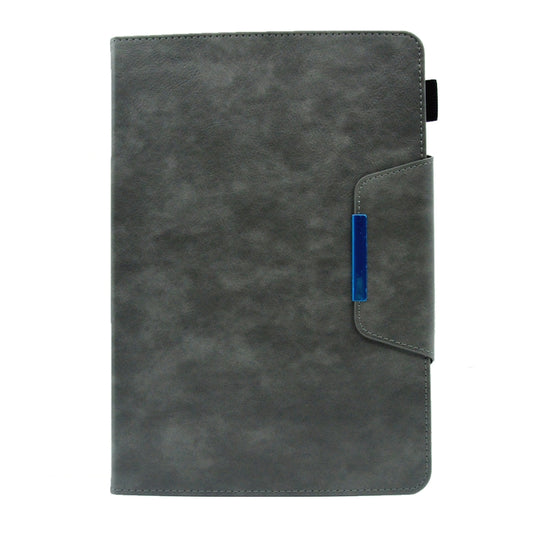 For 10 inch Suede Cross Texture Magnetic Clasp Leather Tablet Case(Grey) - 10 - 11 inch by buy2fix | Online Shopping UK | buy2fix