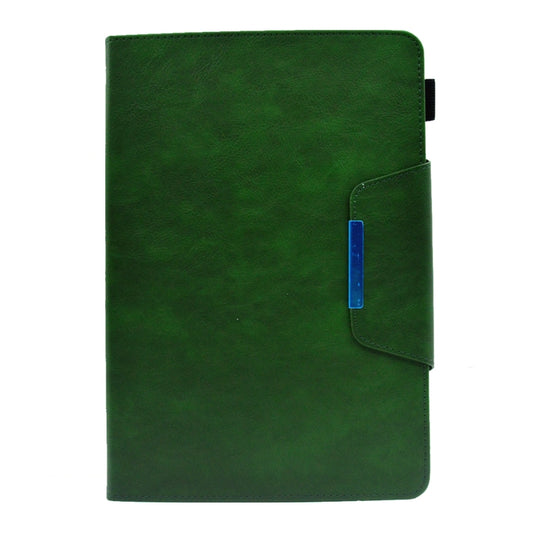For 10 inch Suede Cross Texture Magnetic Clasp Leather Tablet Case(Green) - 10 - 11 inch by buy2fix | Online Shopping UK | buy2fix