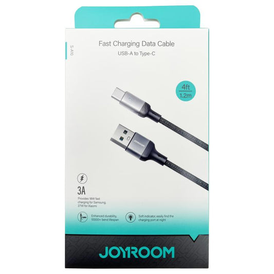 JOYROOM S-UC027A10 Extraordinary Series 3A USB-A to USB-C / Type-C Fast Charging Data Cable, Cable Length:1.2m(Black) by JOYROOM