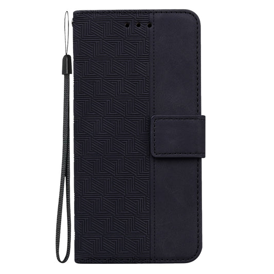 For OnePlus 11 Geometric Embossed Leather Phone Case(Black) by buy2fix
