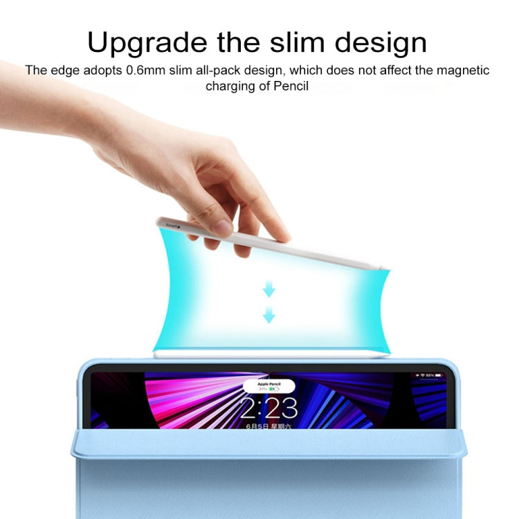 For iPad mini 2024 / mini 6 Pen Slot Magnetic Detachable Tablet Leather Case(Blue) - iPad mini 6 Cases by buy2fix | Online Shopping UK | buy2fix