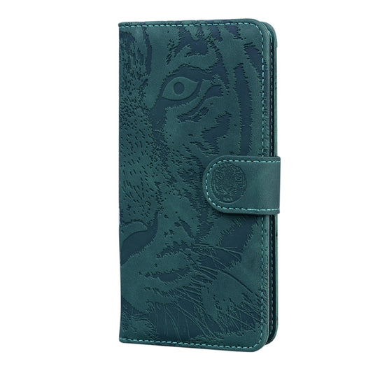 For OnePlus 11 Tiger Embossing Pattern Leather Phone Case(Green) by buy2fix