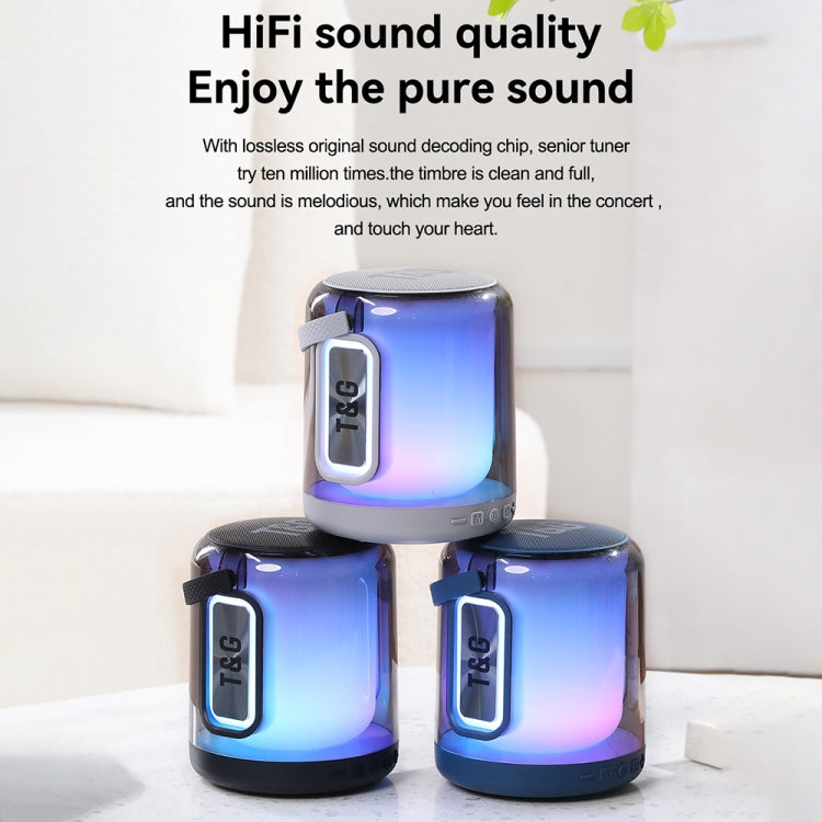 T&G TG376 360 Degree Full Screen LED Light RGB Multicolor Wireless Bluetooth Speaker Subwoofer(Black) - Desktop Speaker by T&G | Online Shopping UK | buy2fix