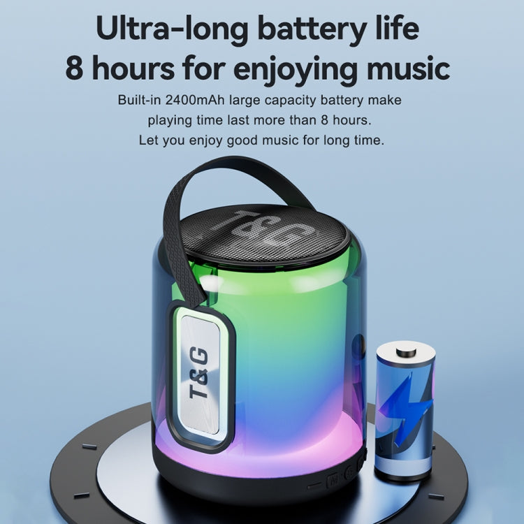 T&G TG376 360 Degree Full Screen LED Light RGB Multicolor Wireless Bluetooth Speaker Subwoofer(Grey) - Desktop Speaker by T&G | Online Shopping UK | buy2fix