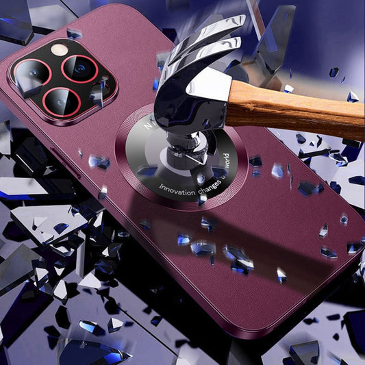 For iPhone 14 R-JUST RH05 Magnetic Leather Metal Phone Case(Purple) by R-JUST