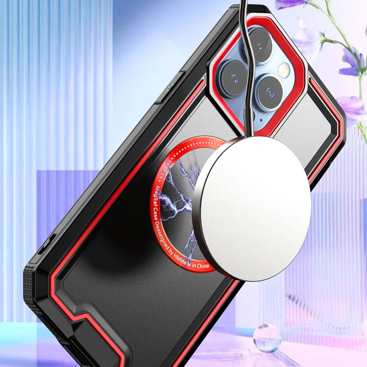 For iPhone 12 / 12 Pro Armour Two-color MagSafe Magnetic TPU + PC Phone Case(Red) by buy2fix