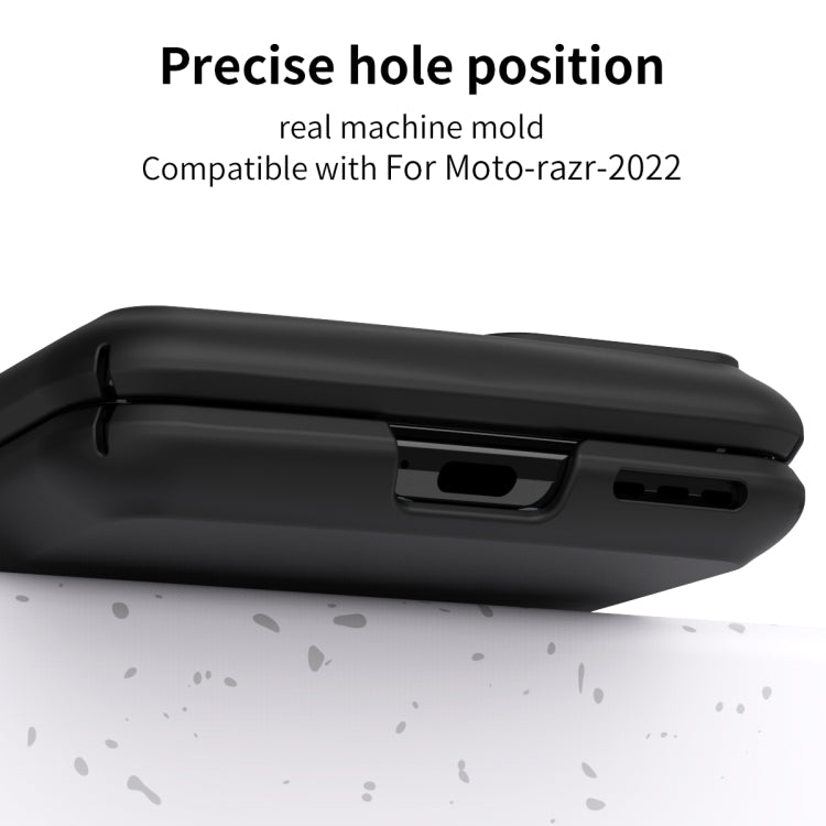 For Motorola Razr 2022 Macaron Three-piece Set Phone Case with Stylus(Black) - Motorola Cases by buy2fix | Online Shopping UK | buy2fix