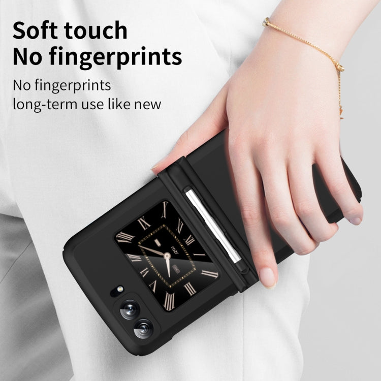 For Motorola Razr 2022 Macaron Three-piece Set Phone Case with Stylus(Black) - Motorola Cases by buy2fix | Online Shopping UK | buy2fix