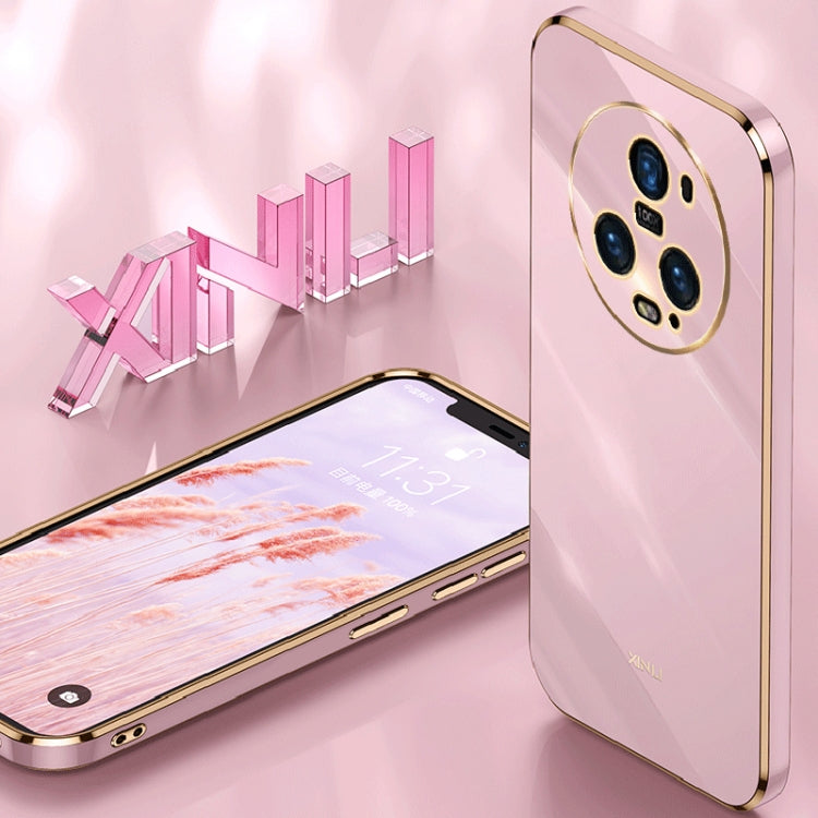 For Honor Magic5 Pro 5G XINLI Straight Edge 6D Electroplate TPU Phone Case(Pink) - Honor Cases by XINLI | Online Shopping UK | buy2fix
