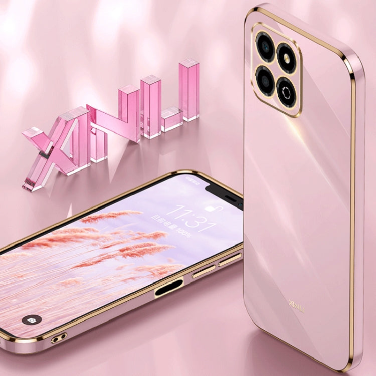 For Honor X8a 2023 XINLI Straight Edge 6D Electroplate TPU Phone Case(Mint Green) - Honor Cases by XINLI | Online Shopping UK | buy2fix