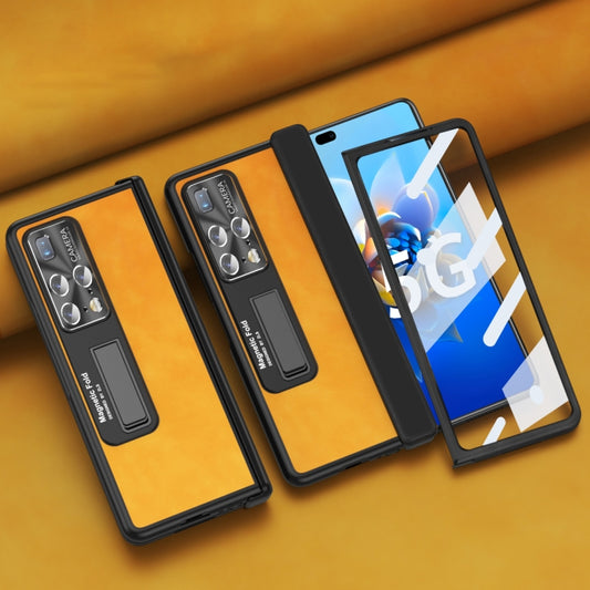 For Huawei Mate X2 5G Napa Texture All-inclusive Phone Case(Yellow) - Huawei Cases by buy2fix | Online Shopping UK | buy2fix