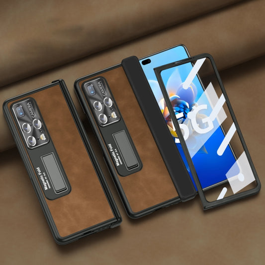 For Huawei Mate X2 5G Napa Texture All-inclusive Phone Case(Brown) - Huawei Cases by buy2fix | Online Shopping UK | buy2fix