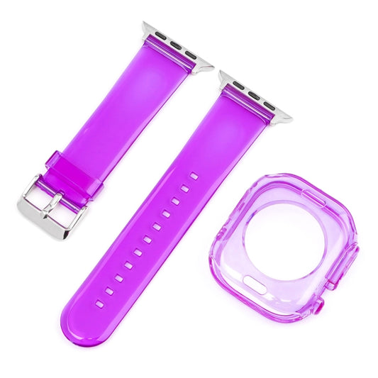 For Apple Watch Ultra 3 / 2 / 1 49mm Glacier Jelly Clear TPU Case Watch Band(Purple) by buy2fix