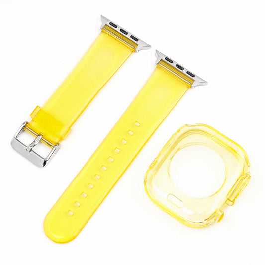 For Apple Watch Ultra 3 / 2 / 1 49mm Glacier Jelly Clear TPU Case Watch Band(Yellow) by buy2fix