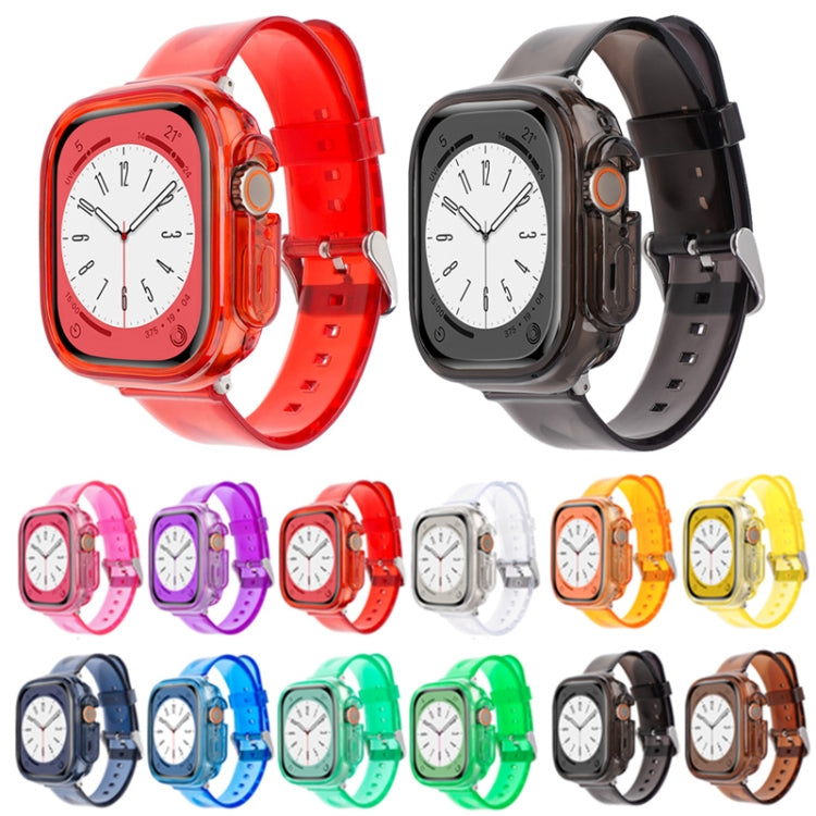 For Apple Watch Ultra 3 / 2 / 1 49mm Glacier Jelly Clear TPU Case Watch Band(Orange) by buy2fix