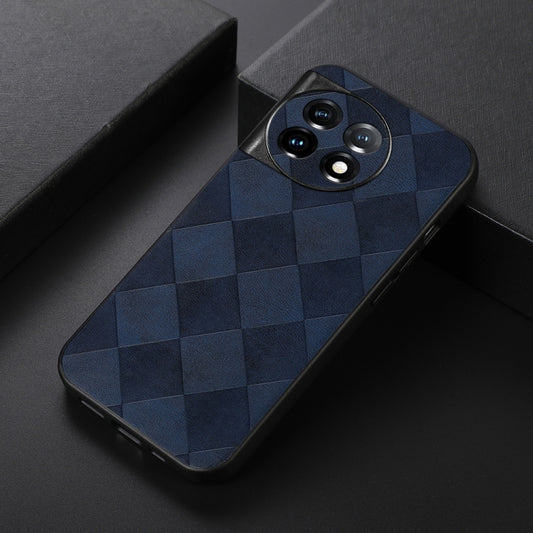 For OnePlus 11 Weave Plaid PU Phone Case(Blue) by buy2fix