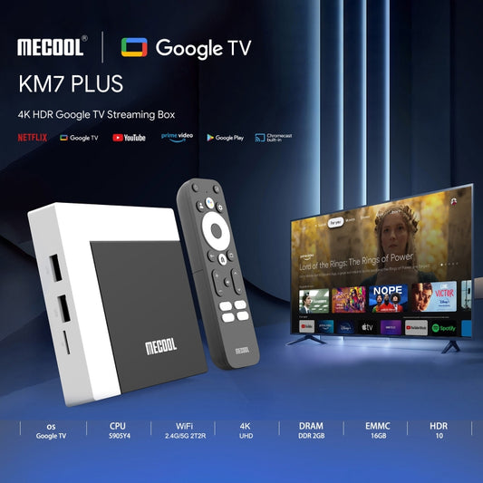 MECOOL KM7 Plus Android 11 Smart TV Set Top Box, Amlogic S905Y4 Quad Core, 2GB+16GB, Plug Type:AU Plug - Amlogic S905 by MECOOL | Online Shopping UK | buy2fix