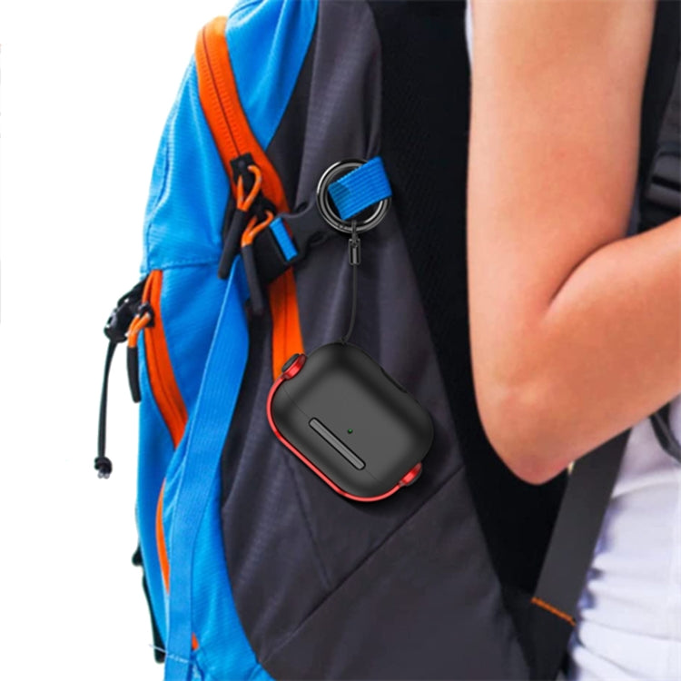 For AirPods Pro 2 Wireless Earphones TPU Protective Case(Black Red) by buy2fix