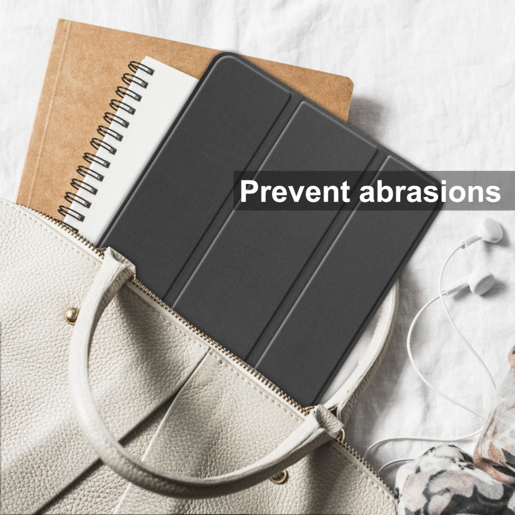 For Blackview Oscal Pad 10 Custer Pure Color 3-Fold Holder Smart Leather Tablet Case(Black) by buy2fix