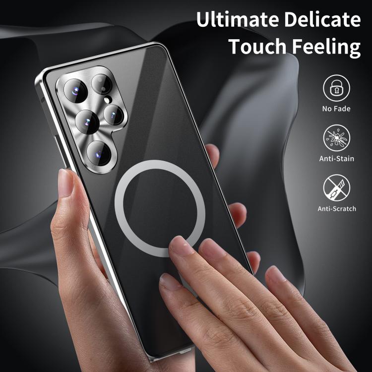 For Samsung Galaxy S25 Ultra 5G HD Full Cover Magsafe Magnetic Metal Tempered Glass Phone Case(Black) - Galaxy S25 Ultra 5G Cases by buy2fix | Online Shopping UK | buy2fix