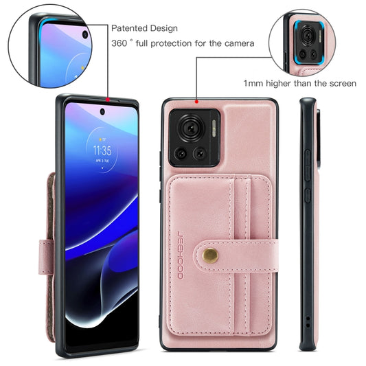 For Motorola Moto X30 Pro JEEHOOD RFID Blocking Anti-Theft Magnetic PU Phone Case(Pink) - Motorola Cases by JEEHOOD | Online Shopping UK | buy2fix