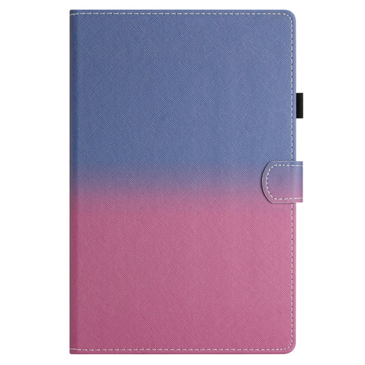 For 10 inch Universal Stitching Gradient Leather Tablet Case(Blue Rose) - 10 - 11 inch by buy2fix | Online Shopping UK | buy2fix