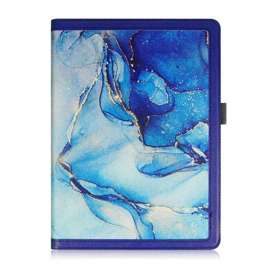 For 10 inch Marble Pattern Stitching Leather Tablet Case(Blue) - 10 - 11 inch by buy2fix | Online Shopping UK | buy2fix