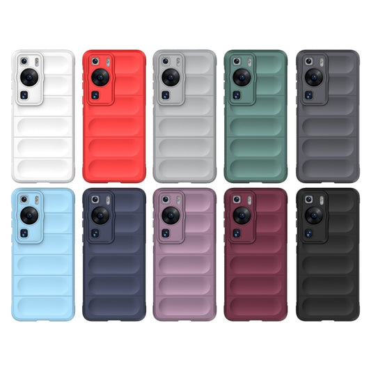 For Huawei P60 Magic Shield TPU + Flannel Phone Case(Grey) by buy2fix