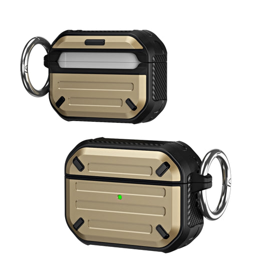 For AirPods Pro Wireless Earphones Protective Case(Gold) by buy2fix