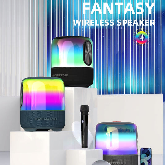 HOPESTAR SC-01 Waterproof LED Light Wireless Bluetooth Speaker(Black) - Desktop Speaker by HOPESTAR | Online Shopping UK | buy2fix