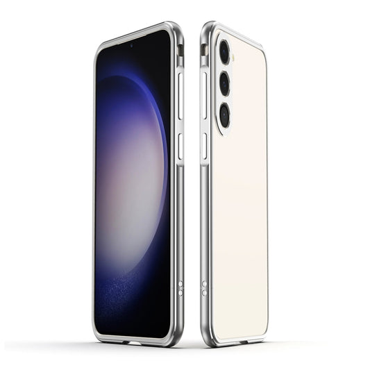 For Samsung Galaxy S23 5G Aurora Series Lens Protector + Metal Frame Phone Case(Silver) - Galaxy S23 5G Cases by buy2fix | Online Shopping UK | buy2fix