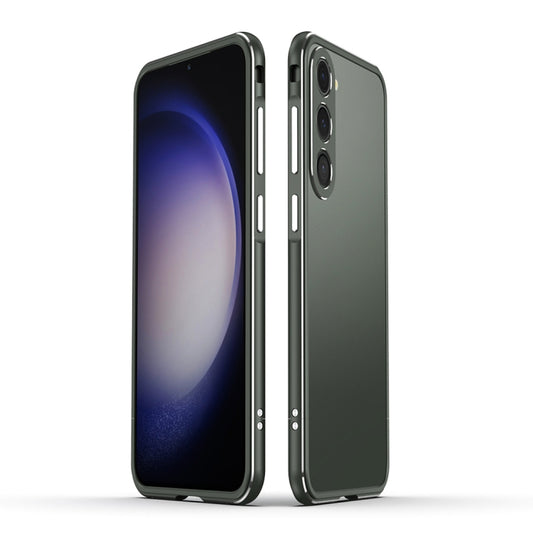 For Samsung Galaxy S23+ 5G Aurora Series Lens Protector + Metal Frame Phone Case(Green Silver) - Galaxy S23+ 5G Cases by buy2fix | Online Shopping UK | buy2fix