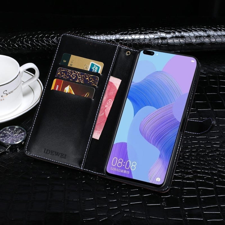 For Huawei Nova 6 idewei Crocodile Texture Horizontal Flip Leather Case with Holder & Card Slots & Wallet(Black) - Huawei Cases by idewei | Online Shopping UK | buy2fix
