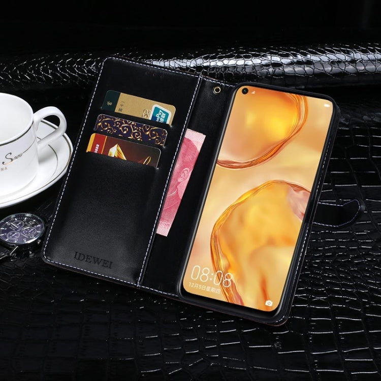 For Huawei Nova 6 SE idewei Crocodile Texture Horizontal Flip Leather Case with Holder & Card Slots & Wallet(Black) - Huawei Cases by idewei | Online Shopping UK | buy2fix