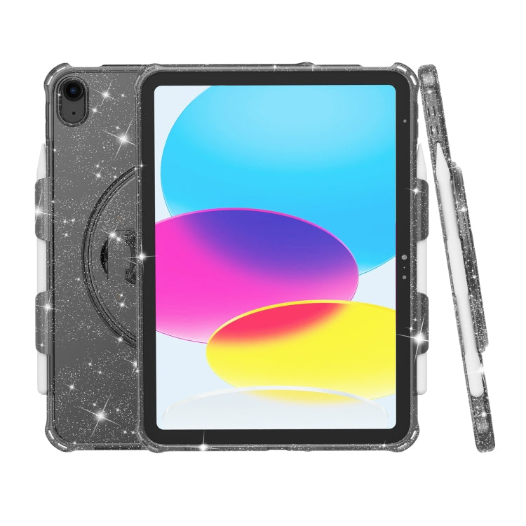 For iPad 2025 / 2022 Terminator Shockproof Glitter Powder Tablet Case with Holder(Black) - iPad 2025 / 2022 Cases by buy2fix | Online Shopping UK | buy2fix