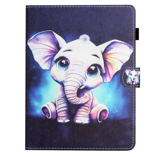 For 8 inch Coloured Drawing Stitching Leather Tablet Case(Elephant) - 8 inch by buy2fix | Online Shopping UK | buy2fix