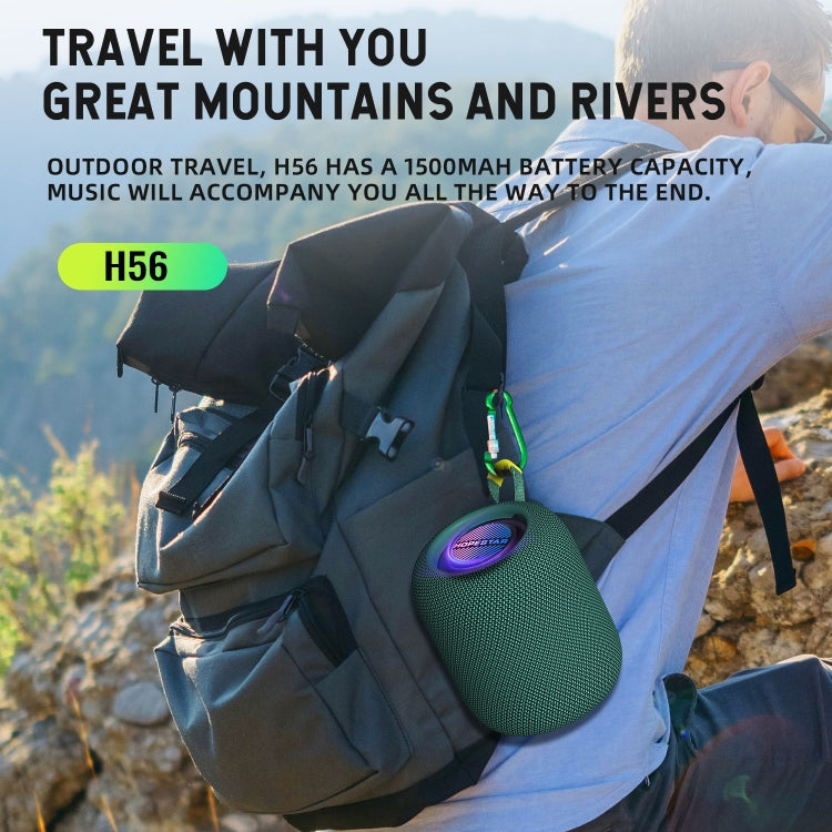 HOPESTAR H56 IPX6 Waterproof 10W TWS Subwoofer Light Bluetooth Speaker(Purple) - Waterproof Speaker by HOPESTAR | Online Shopping UK | buy2fix