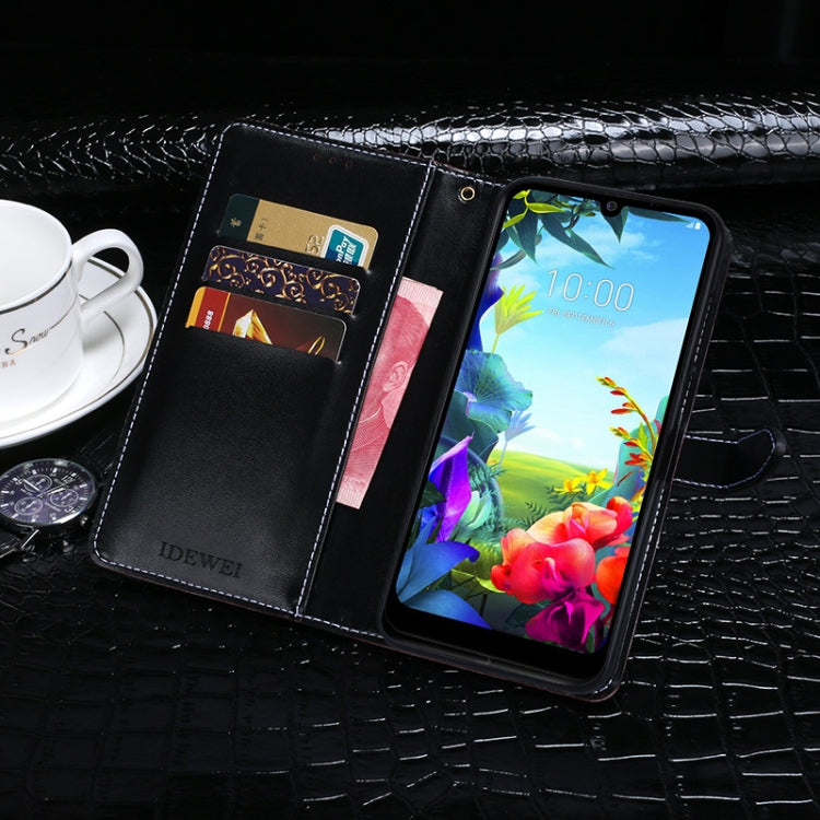 For LG K50S idewei Crocodile Texture Horizontal Flip Leather Case with Holder & Card Slots & Wallet(Dark Blue) - LG by idewei | Online Shopping UK | buy2fix